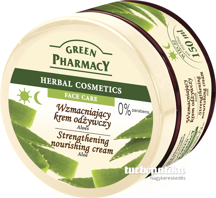 Green Pharmacy gyógynövényes feszesítő és tápláló arckrém aloe vera kivonattal (0% parabens) 150 ml