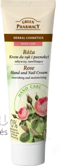Gyártói készlethiány! Green Pharmacy kéz- és körömápoló krém rózsa kivonattal 100ml (0% parabén, mesterséges színezék)