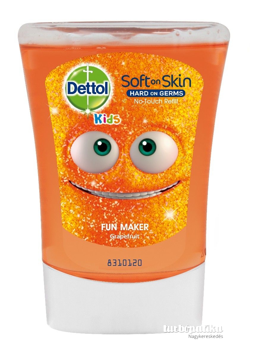 Dettol utántöltő 250ml érintés nélküli szappanadagolóhoz Kids Grapefruit/Fruity Bubbles