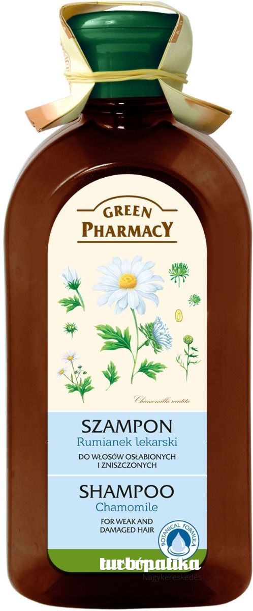 Green pharmacy sampon vékonyszálú és töredezett hajra kamilla kivonattal 350 ml (0% paraben, mesterséges színezék, SLS, SLES)