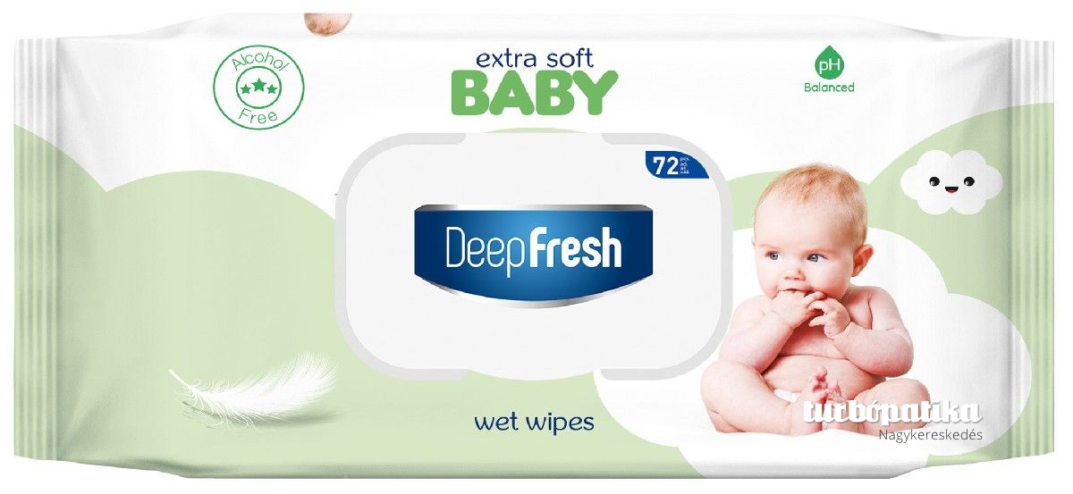 Deep Fresh nedves baba törlőkendő 72 db-os Extra Soft-FlipTop