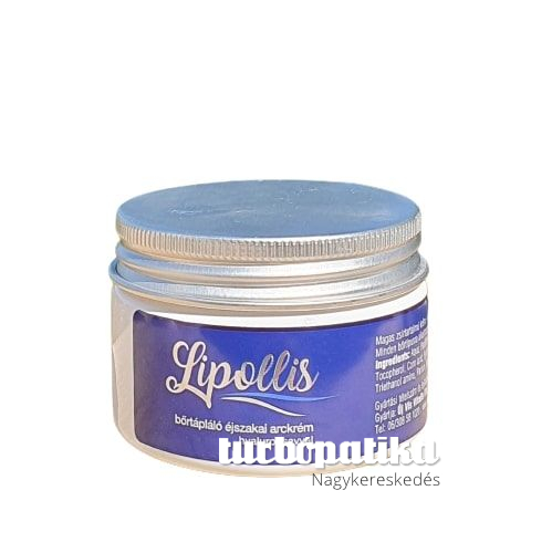 Lipollis Éjszakai bőrtápláló arckrém hyaluronsavval 100 ml ((parabén és pálmaolaj mentes)