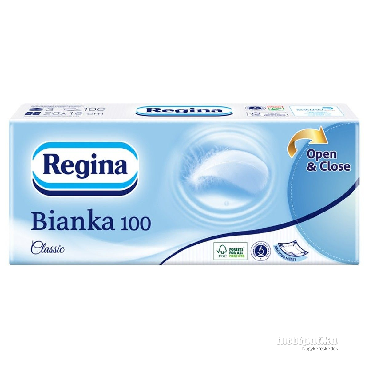Regina Bianka papírzsebkendő 100 db-os 3 R. Natúr