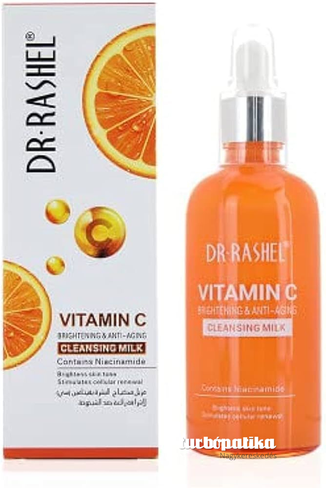 Dr. Rashel C-vitaminos frissítő és öregedésgátló arctisztító tej niacinamiddal 100 ml DRL-1513