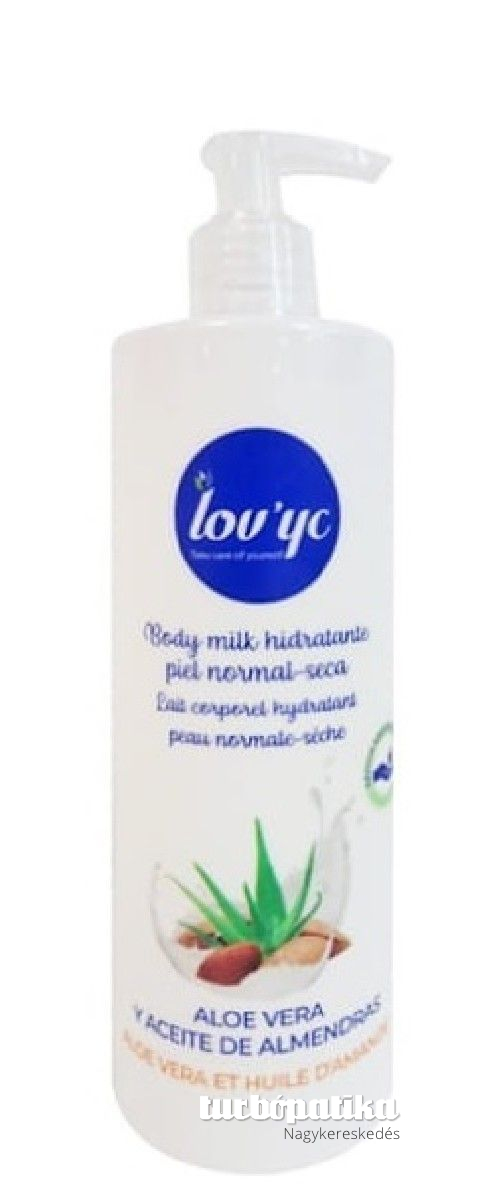 LOV''YC testápoló 400 ml pumpás Almond Milk and Aloe
