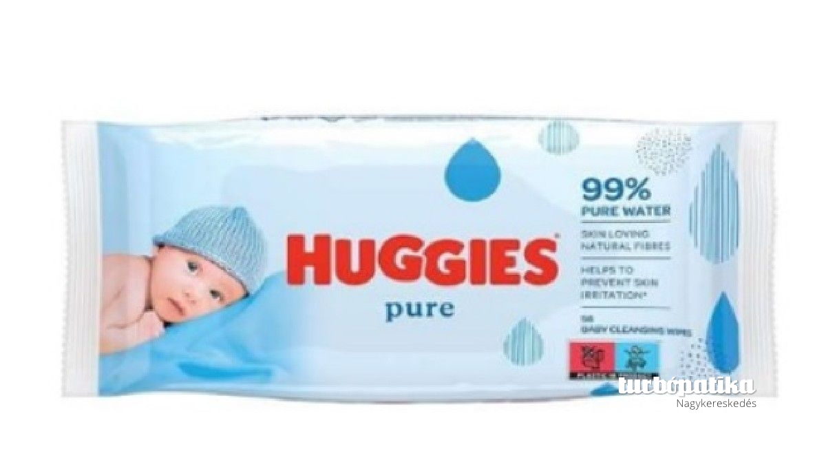 Huggies nedves baba törlőkendő 56 db-os Pure