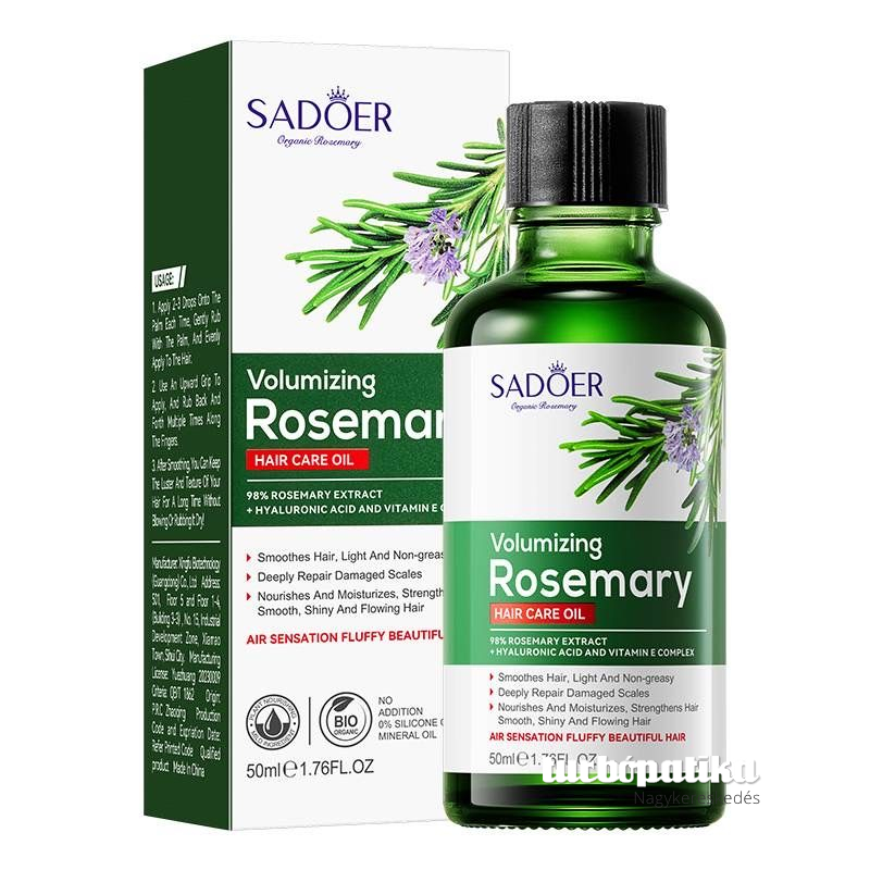 Sadoer rozmaringos hajápoló olaj 50 ml Hajnövesztő (Mentes: Parabének, szulfátok, mesterséges színezékek)