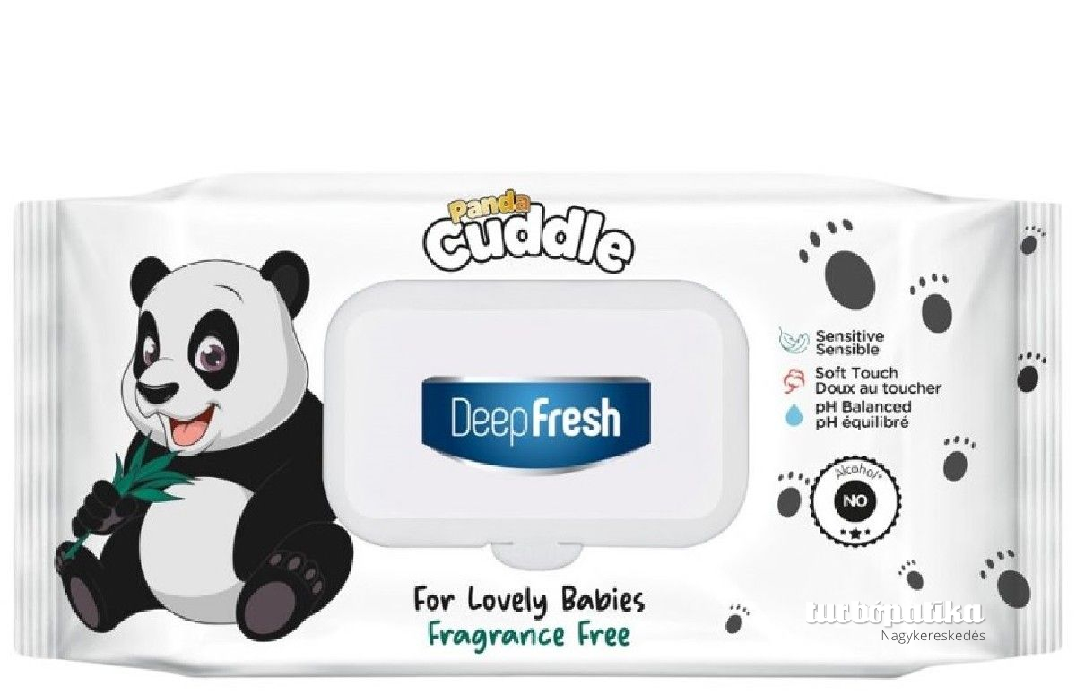 Deep Fresh nedves baba törlőkendő 72 db-os Panda Sensitive FlipTop