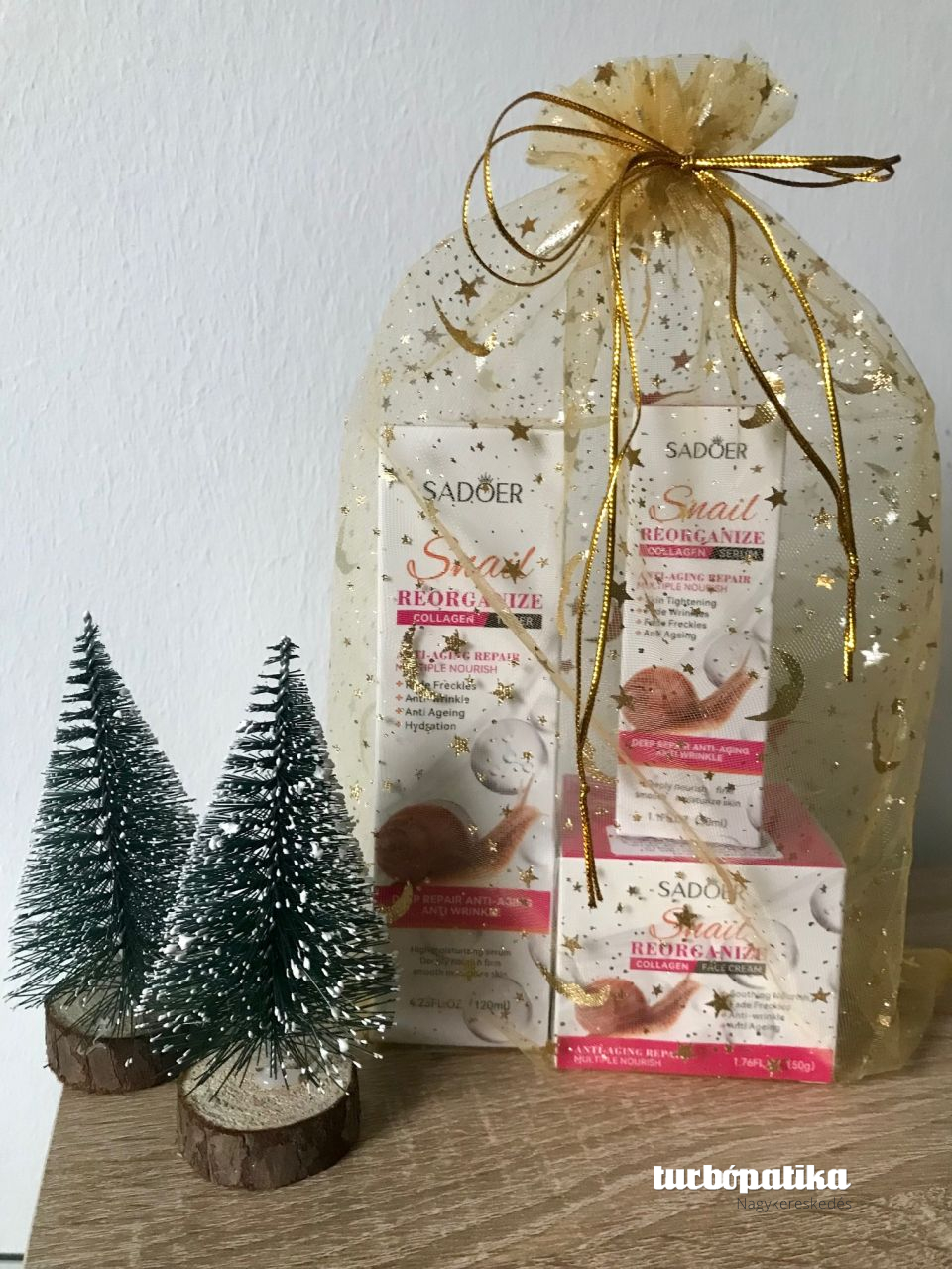 Sadoer Csiganyál Collagen ajándékcsomag (Sadoer Csiganyál Collagen szérum 30 ml + Sadoer Csiganyál Collagen hidratáló tonik 120 ml + Sadoer Csiganyál Collagen arckrém 50g)