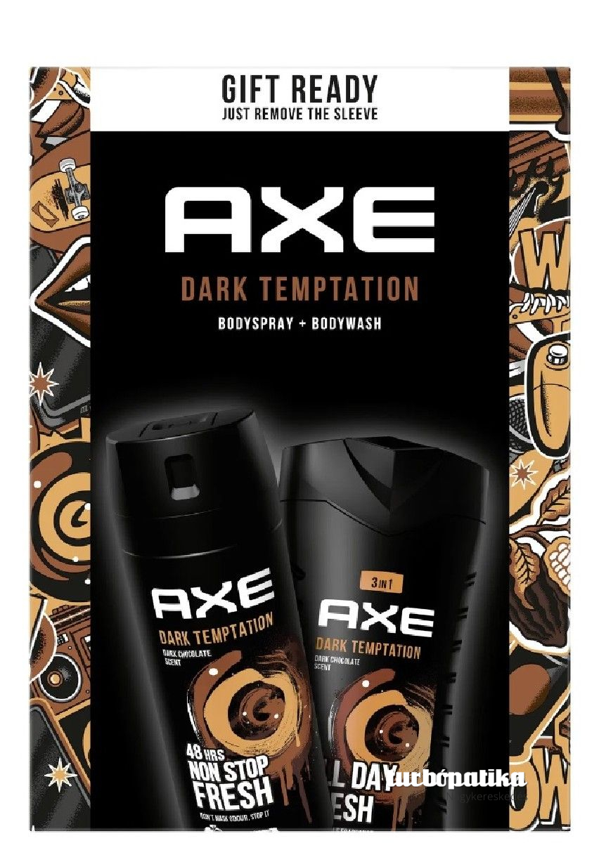 Axe ajándékcsomag Dark Tempation ( dezodor 150ml + tusfürdő 250ml )