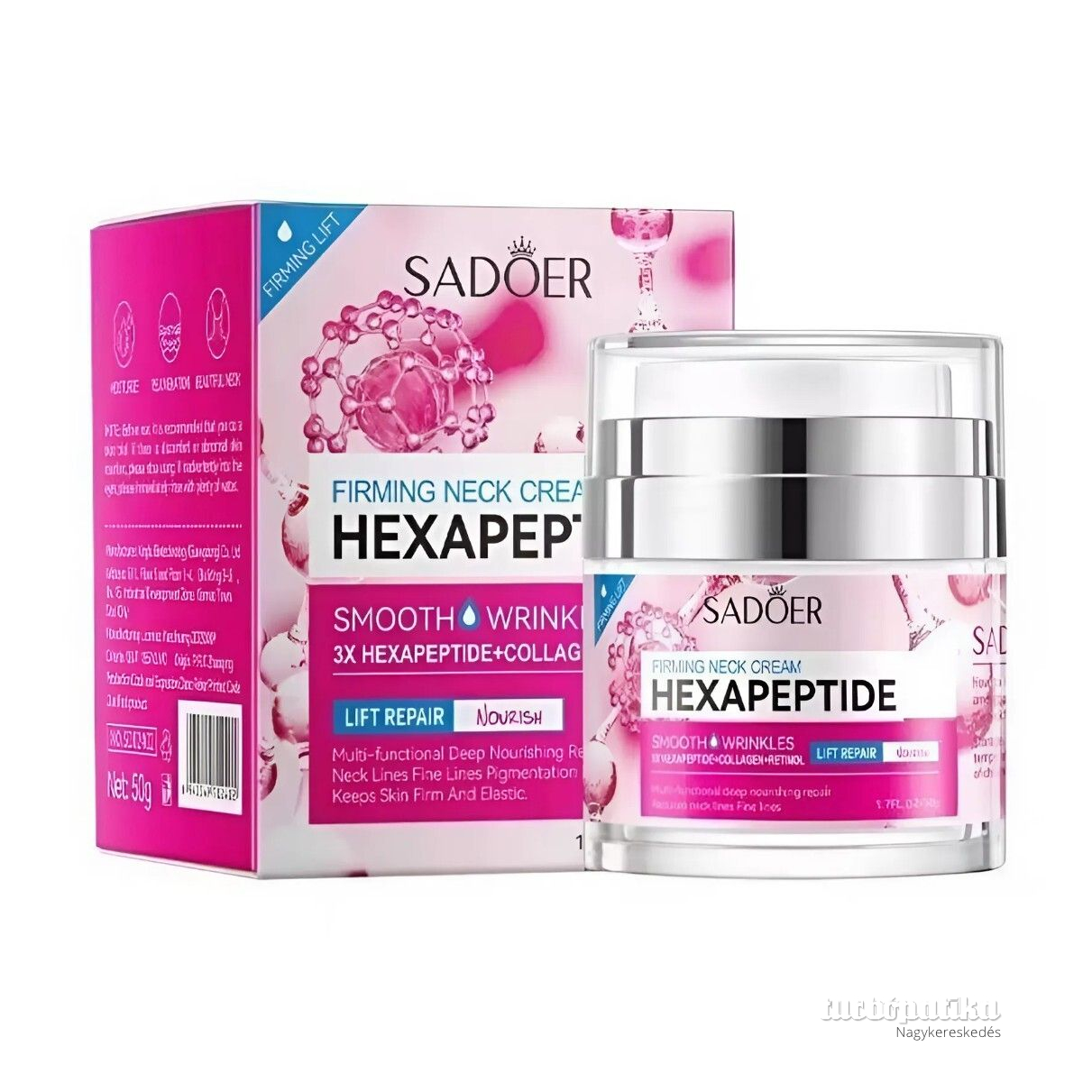 Sadoer feszesítő nyakkrém 3X hatás Hexapeptid / Collagen / Retinol 50g