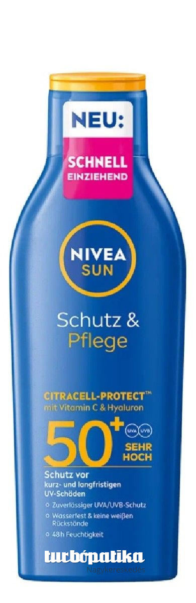 Nivea Sun naptej 200 ml Protect Care Milk SPF 50+