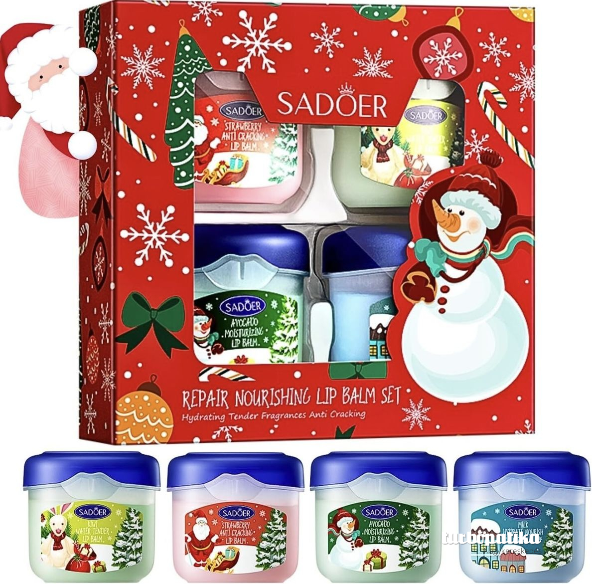 Sadoer ajakápoló szett 4x7 g karácsonyi SD00881 Díszdobozban