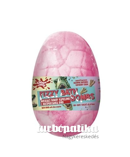 Chlapu Chlap Szikrázó dinoszaurusz tojás fürdőbomba Málna illattal 140g