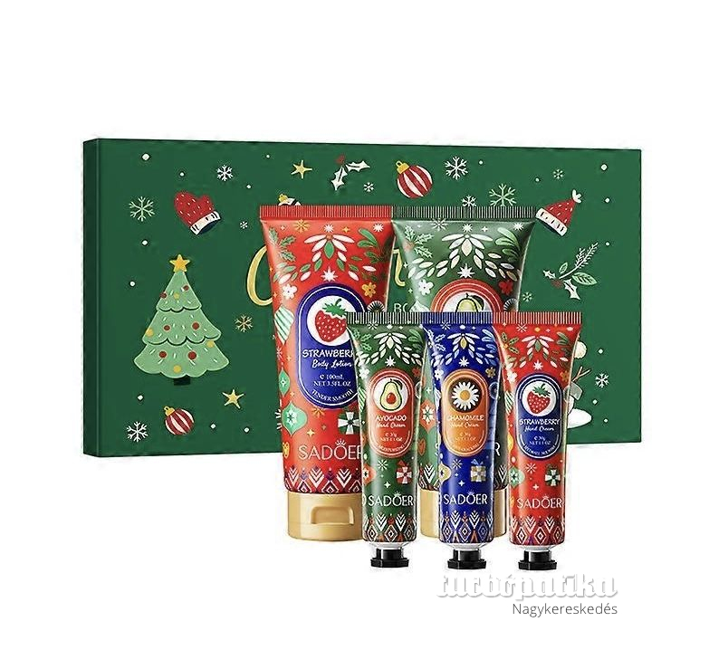 Sadoer kézkrém 3x30 g + testápoló 2x100 ml szett karácsonyi SD33840 Díszdobozban