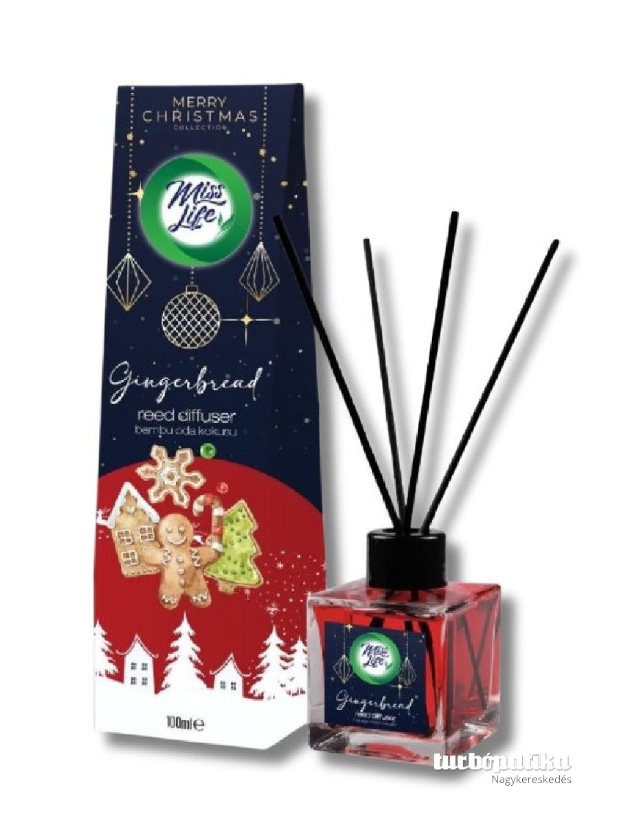 Miss Life Bamboo pálcikás légfrissítő 100 ml Gingerbread karácsonyi