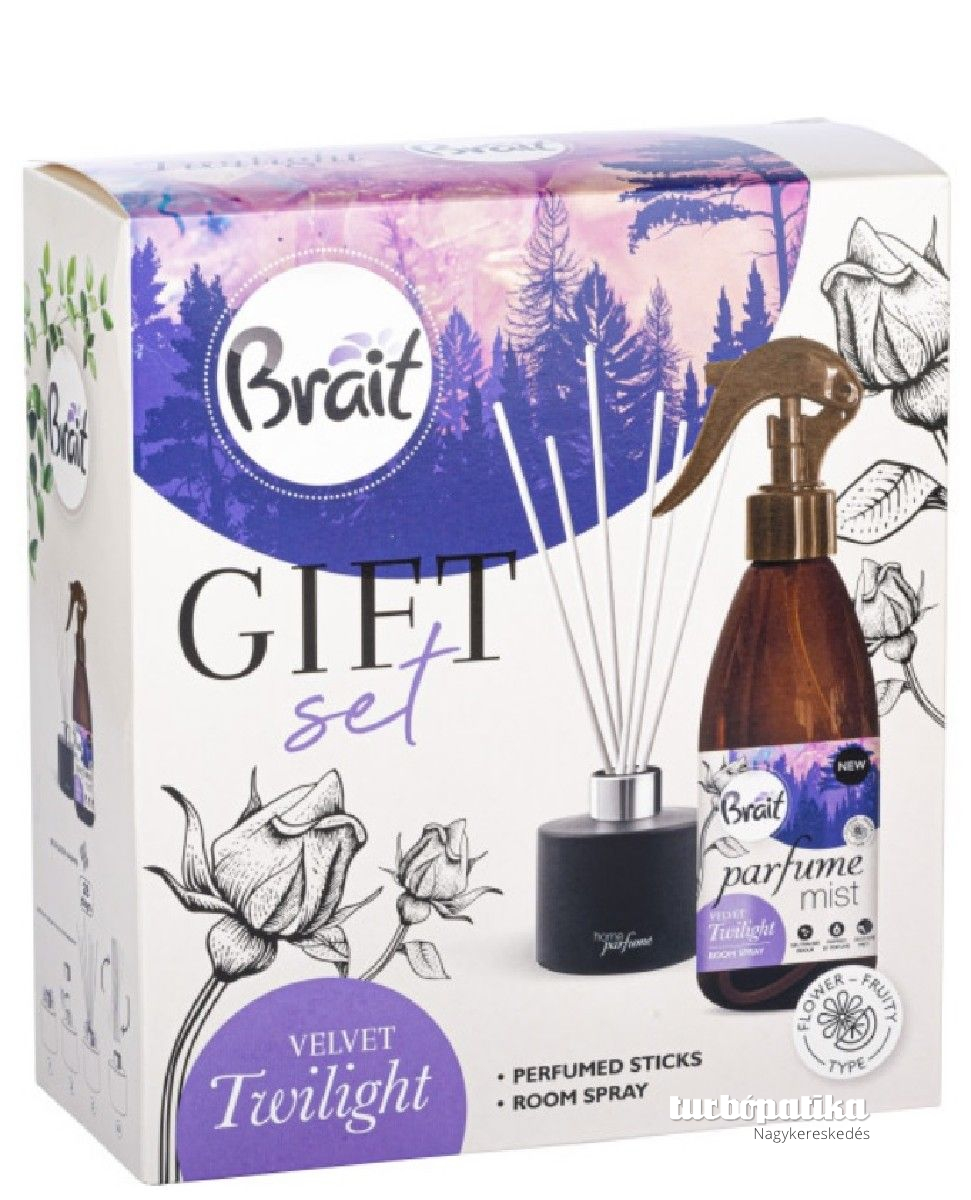 Brait ajándékcsomag (pálcikás illatosító 100ml + parfümös Brait ajándékcsomag (pálcikás illatosító 100ml + parfümös