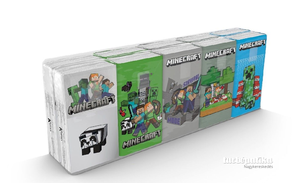 Kartika papírzsebkendő 9x10 db 3 r. MINECRAFT