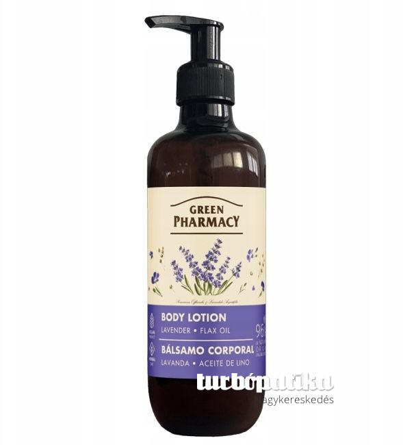 Green Pharmacy gyógynövényes testápoló (96% természetes összetevőkkel) 400 ml -Levendula és lenolaj kivonattal Green Pharmacy gyógynövényes testápoló (96% természetes összetevőkkel) 400 ml -Levendula és lenolaj kivonattal