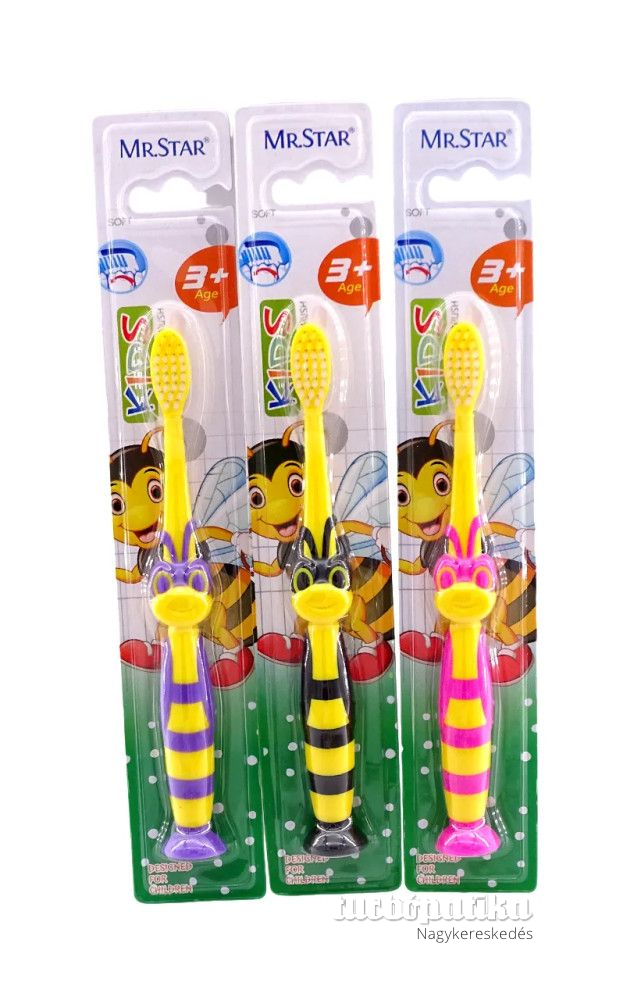 Mr. Star gyerek fogkefe méhecskés 3+év 1x tapadókorongos