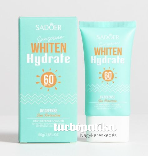 Sadoer hidratáló fényvédő SPF60+PA+++ 50 g SD14734 Sadoer hidratáló fényvédő SPF60+PA+++ 50 g SD14734