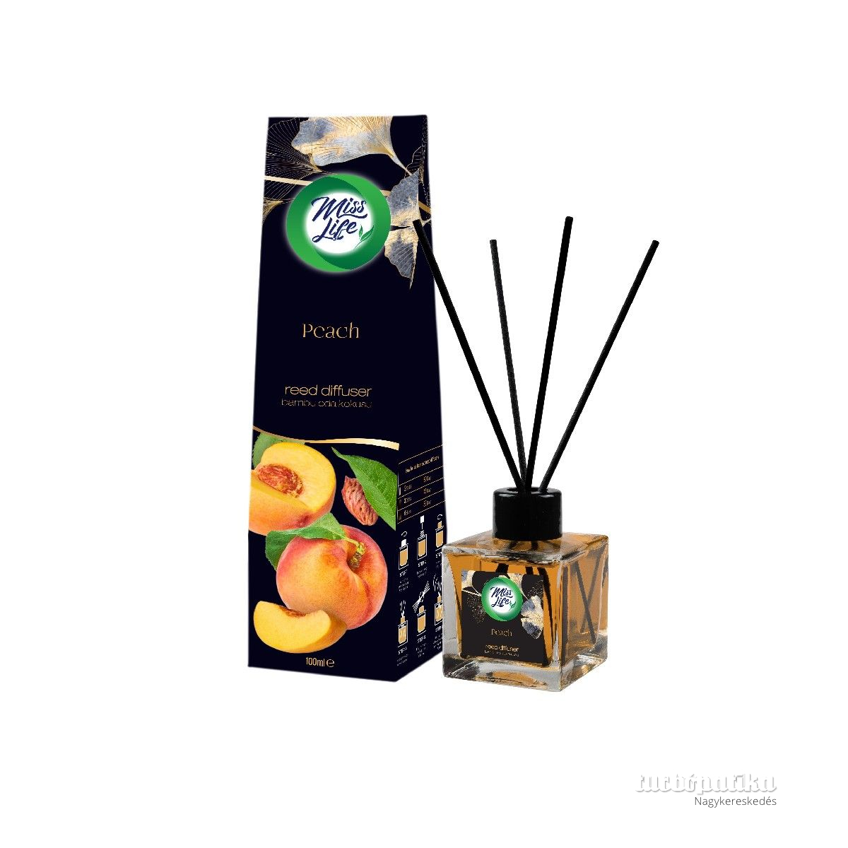  Miss Life Bamboo pálcikás légfrissítő 100 ml Peach 