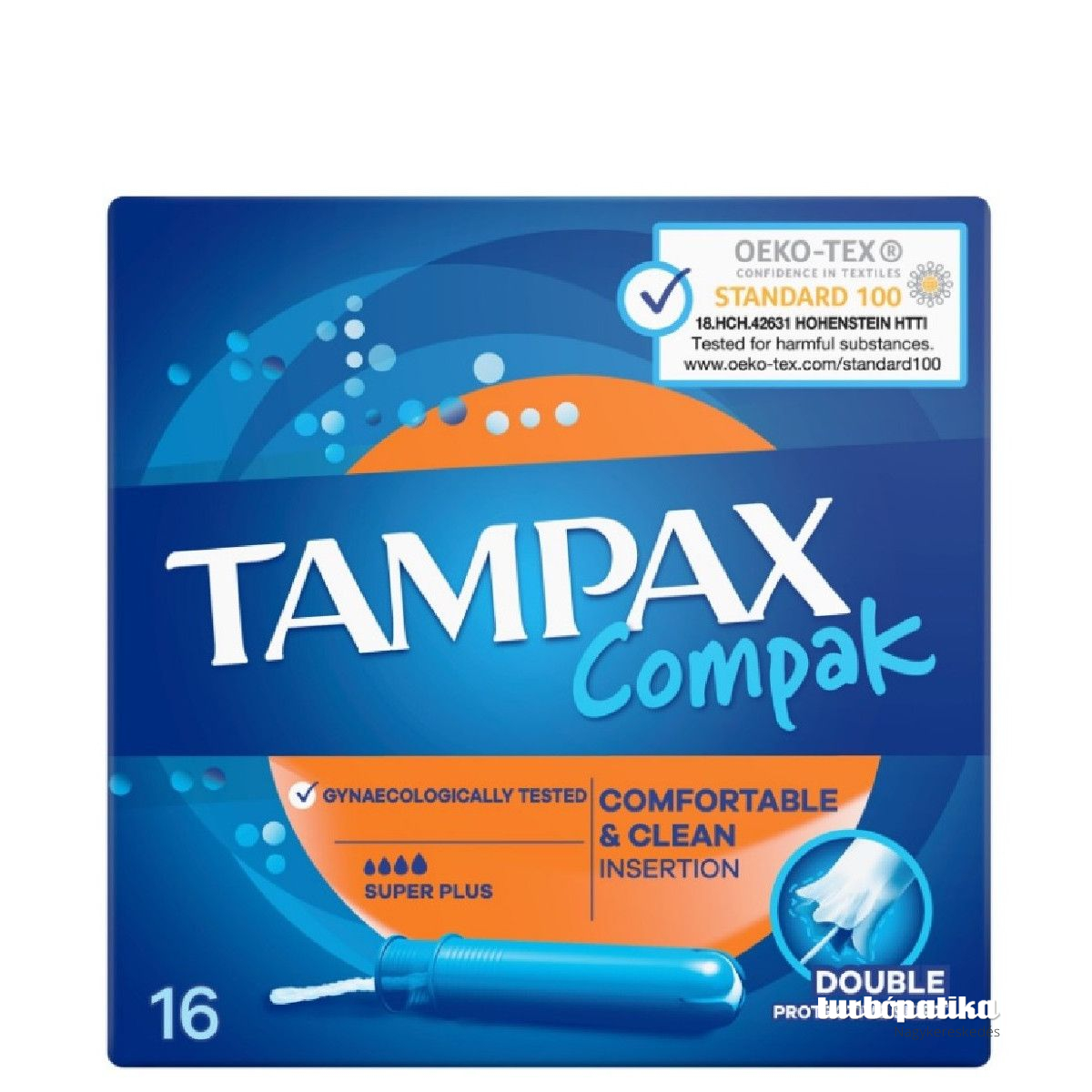 Tampax Compak tampon egészségügyi applikátoros 16 db-os Super Plus