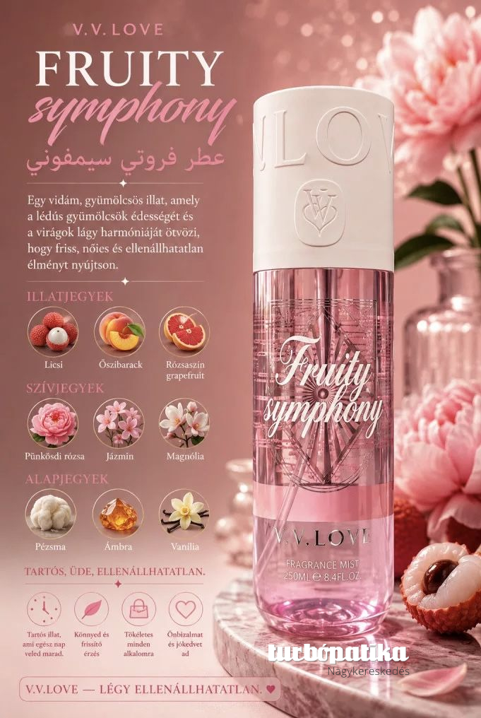 V.V. Love testpermet Fruity symphony (női illat) 250 ml VL9250-2 V.V. Love testpermet Fruity symphony (női illat) 250 ml VL9250-2