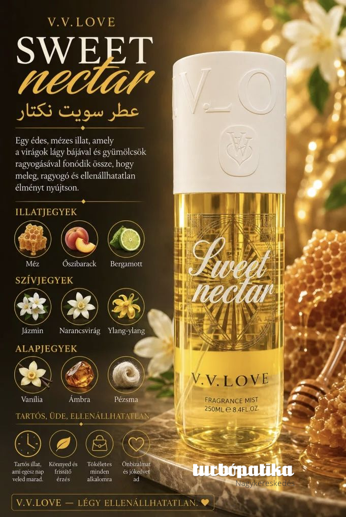 V.V. Love testpermet Sweet nectar (női illat) 250 ml VL9250-6 V.V. Love testpermet Sweet nectar (női illat) 250 ml VL9250-6