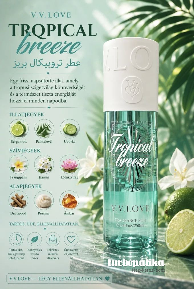 V.V. Love testpermet Tropical breeze (női illat) 250 ml VL9250-7 V.V. Love testpermet Tropical breeze (női illat) 250 ml VL9250-7
