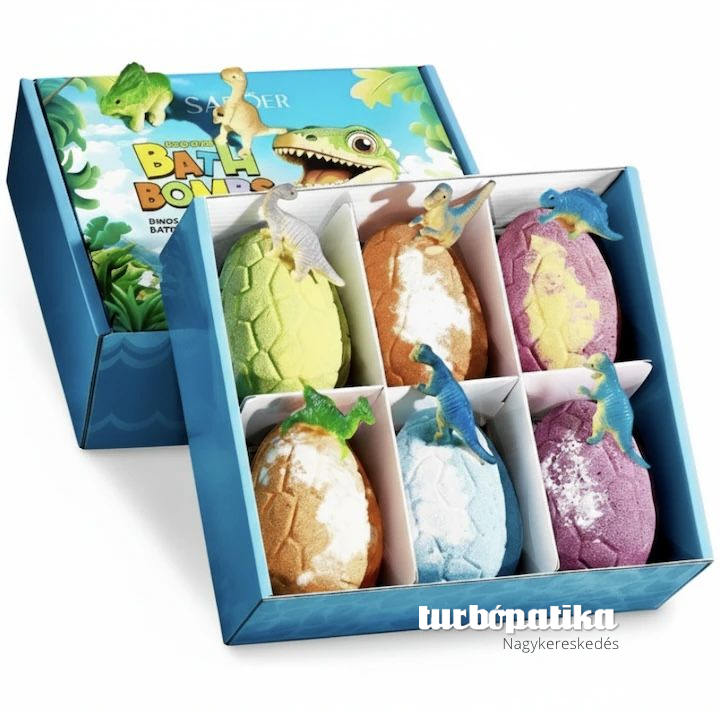 Sadoer dinoszaorusz fürdőbomba meglepetés játékkal (120 gr x 6 db) Sadoer dinoszaorusz fürdőbomba meglepetés játékkal (120 gr x 6 db)