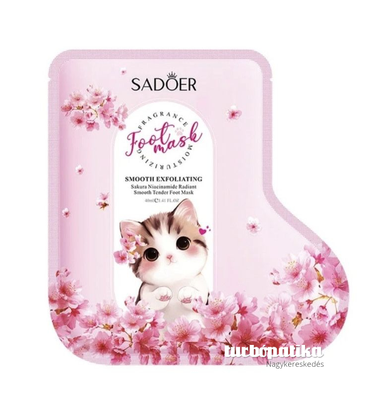 Sadoer lábmaszk 40 ml / pár Hámlasztó, Sakura, niacinamid