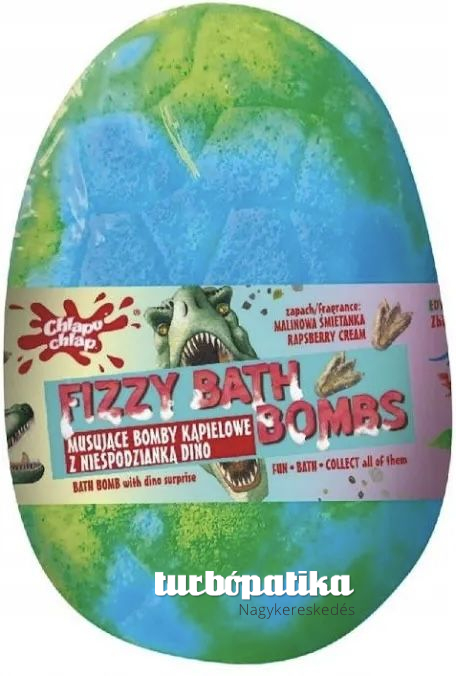 Chlapu Chlap Szikrázó dinoszaurusz tojás fürdőbomba Kóla illattal 140g Chlapu Chlap Szikrázó dinoszaurusz tojás fürdőbomba Kóla illattal 140g
