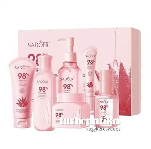 Sadoer hidratáló arcápoló szett 98% pink aloe 6 db-os SD87416