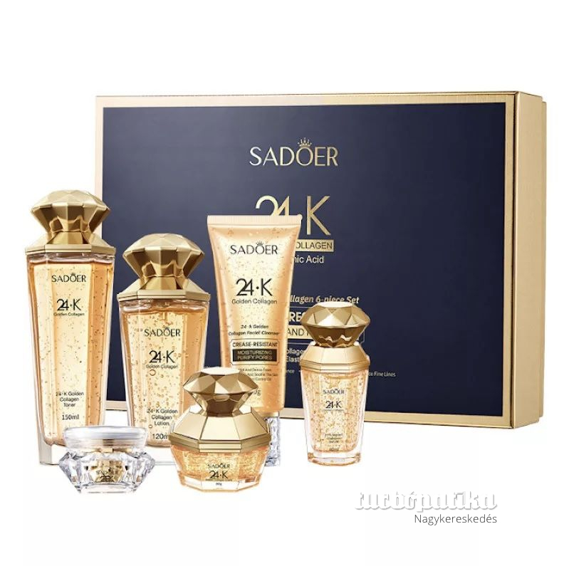 Sadoer 24K gold kollagén bőrfeszesítő arcápoló szett 6 db-os